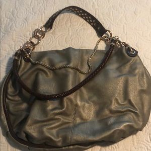 Silver, brown purse